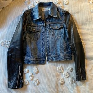 Rag&Bone denim jacket with leather sleeves